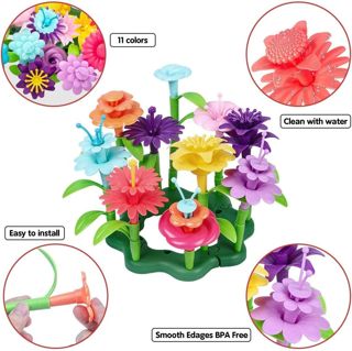 BB201189 2024 148pcs DIY Stem Educational Stacking Flower Building Bl