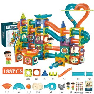 BB243968 Educational Magnetic Building Blocks 188PCS of Marble Run Tr