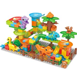 BB278274 135PCS Dinosaur Marble Race Run Big Blocks DIY Building Bloc