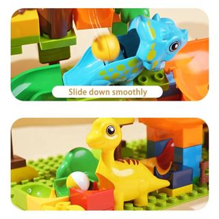 BB278274 135PCS Dinosaur Marble Race Run Big Blocks DIY Building Bloc