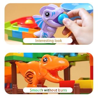 BB278274 135PCS Dinosaur Marble Race Run Big Blocks DIY Building Bloc