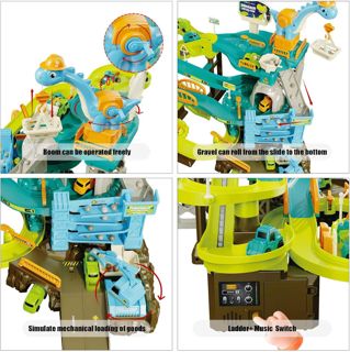 BB304620 Dinosaur Climbing Hills Rail Car Construction Play Set with