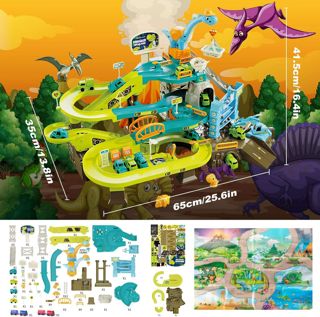 BB304620 Dinosaur Climbing Hills Rail Car Construction Play Set with