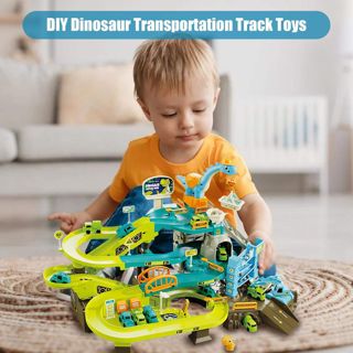 BB304620 Dinosaur Climbing Hills Rail Car Construction Play Set with