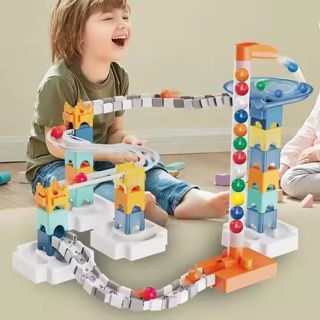 BB322961 80Pcs Marble Run Toy Educational DIY Space Marble Race Track