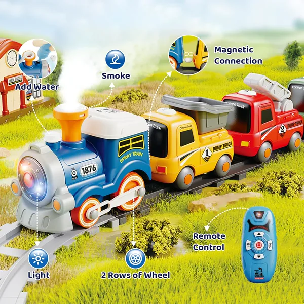 BB333843 Remote control cartoon train (atomized smoke/light vocals/3-