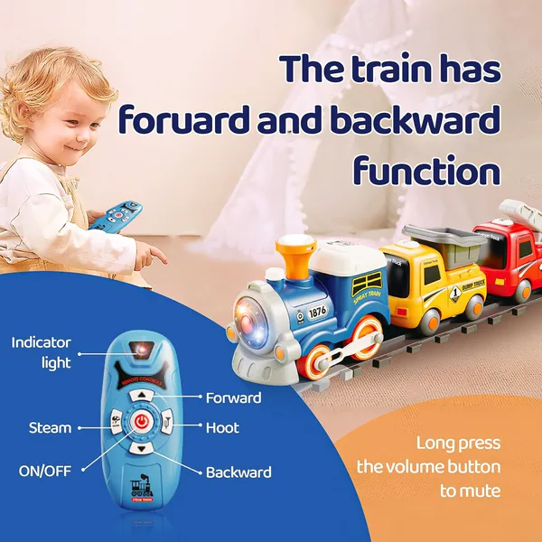 BB333843 Remote control cartoon train (atomized smoke/light vocals/3-
