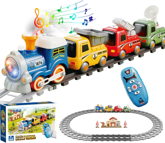BB333843 Remote control cartoon train (atomized smoke/light vocals/3-