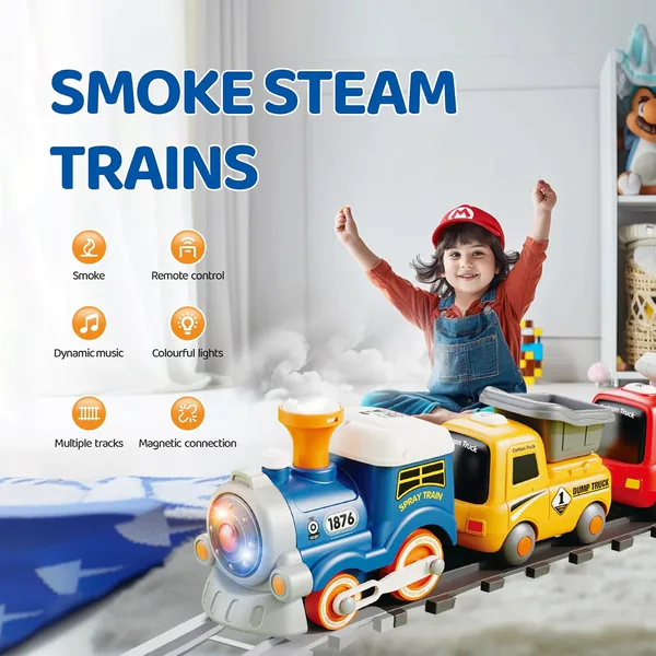 BB333843 Remote control cartoon train (atomized smoke/light vocals/3-