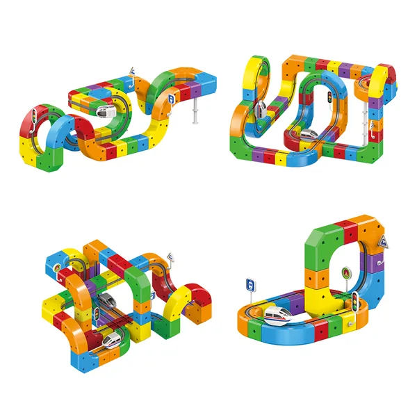 BB342092 DIY Assembly 3D Building Block Track Car 81pcs