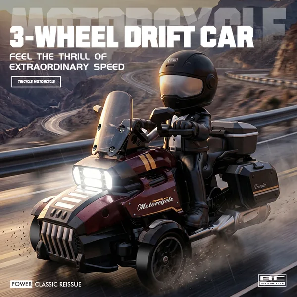 1:43 Moto Drift RC 3-Wheel 2.4G Proportional Motorcycle