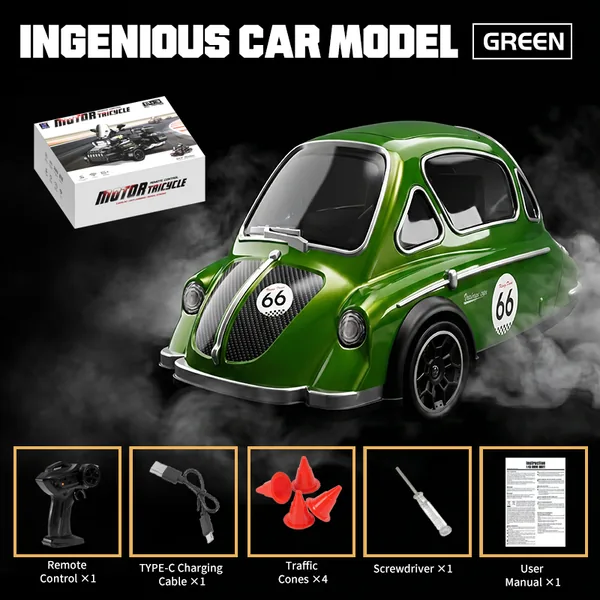 BB349081 1:43 scale 3-Wheel drive RC drift classic car 2.4G