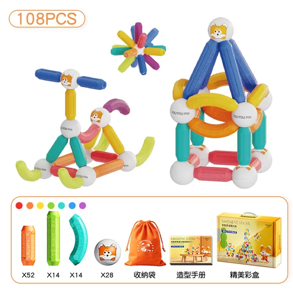 Set de Construcción Magnético Yoyo Fox 108 Piezas
